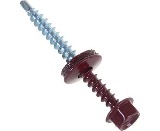 Кровельный саморез Качественный КРЕПЕЖ красное вино RAL 3005, 4.8х51 мм, 55 шт 0300133 КЧ – изображение 3