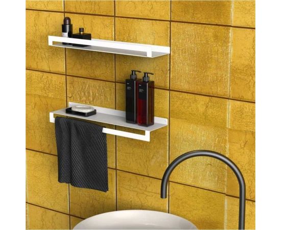 Набор №2 полка для бутылок (1 шт) и с полотенцесушителем (1 шт) Граф Держалкин horizon1 белый H1-duo-б – изображение 3