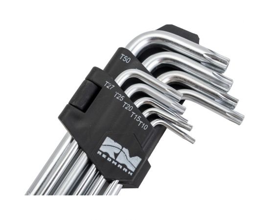 Набор удлиненных шестигранных ключей REDMARK Torx Т10, Т15, Т20, Т25, Т27, Т30, Т40, Т45, Т50, 9 шт. RM92203 – изображение 4