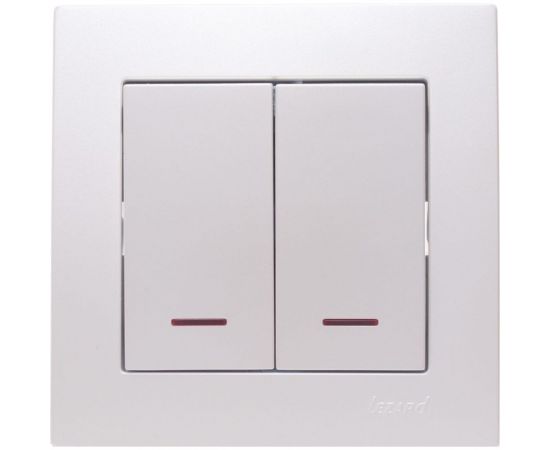 Двойной выключатель Lezard VESNA с подсветкой жемчужно-белый перламутр 742-3088-112 – изображение 5