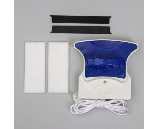 Магнитная щетка для мытья окон с двух сторон Доляна с водосгоном, 8-16 мм 5385837 