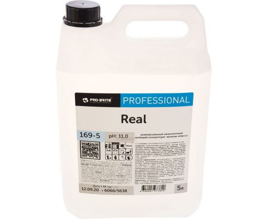 Универсальное щелочное моющее средство PRO-BRITE REAL 5л, низкопенное, концентрат 169-5 605292 