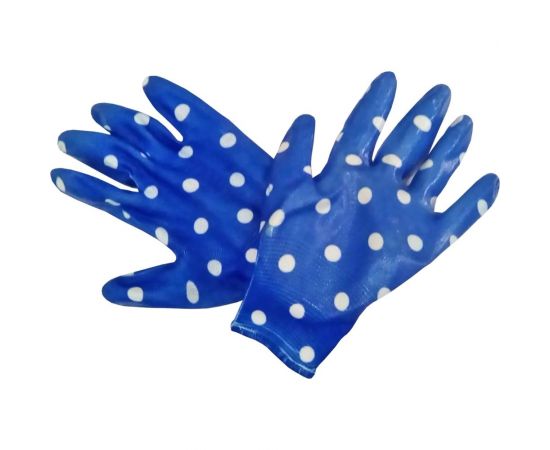 Садовые перчатки СПЕЦ Garden Flowers полиэстер, с прозрачным нитриловым покрытием, р. М/8 GF-PN-06M 