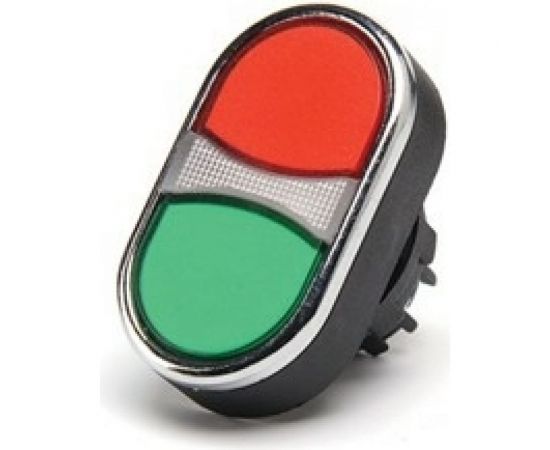 Головка для кнопки Emas сдвоенной красно-зеленой ровной BDK20KY 
