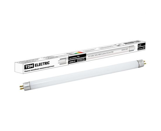 Люминесцентная линейная двухцокольная лампа TDM ЛЛ-12/6Вт SQ0355-0001 