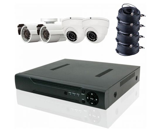 Комплект видеонаблюдения PS-link AHD KIT-B504HD 4 камеры 5Мп внутренние и уличные 3023 