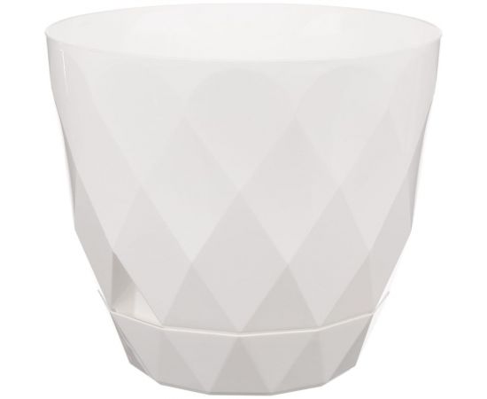 Горшок для цветов Idiland Laurel D 220 мм, 4.5 л, с поддоном, белый 221611029/01 
