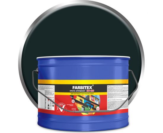 Алкидная эмаль FARBITEX ПФ-115 (темно-серый; 10 кг) 4300005156 