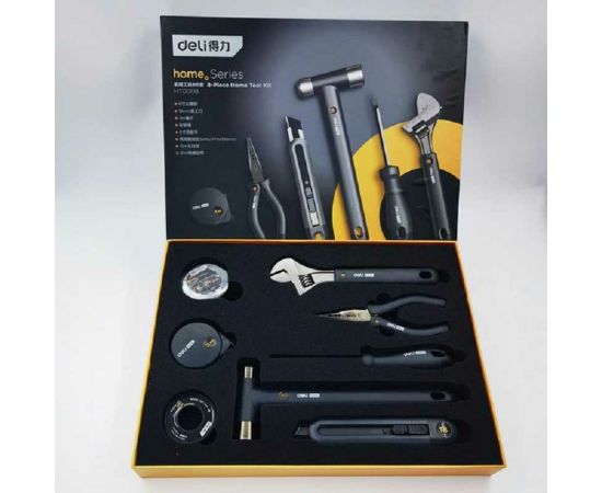 Набор ручного инструмента DELI Home Series HT0008 8 предметов, эксклюзивный дизайн, софттач пластик, подарочная упаковка 104622 – изображение 12