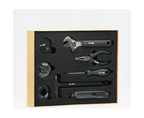 Набор ручного инструмента DELI Home Series HT0008 8 предметов, эксклюзивный дизайн, софттач пластик, подарочная упаковка 104622 – изображение 13