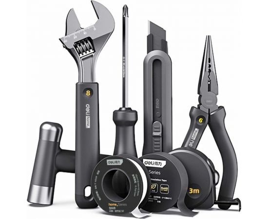 Набор ручного инструмента DELI Home Series HT0008 8 предметов, эксклюзивный дизайн, софттач пластик, подарочная упаковка 104622 – изображение 2