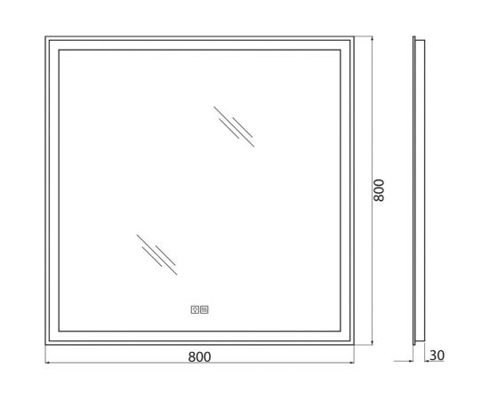 Зеркало со встроенным светильником BelBagno SPC-GRT-800-800-LED-TCH-WARM – изображение 2