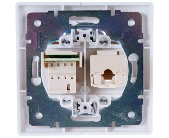 Розетка LEZARD MIRA компьютер+телефон белый с белой вставкой 701-0202-143 – изображение 2