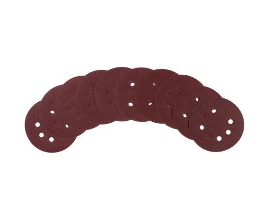 Круг абразивный шлифовальный перфорированный под липучку (10 шт; 125 мм; Р150) ТУНДРА 2603078 – изображение 2