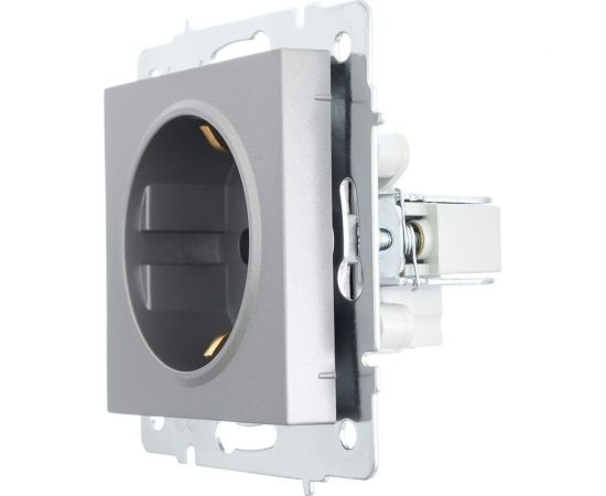 Розетка Lezard VESNA с заземлением, керамика, платина 742-3588-122 – изображение 2