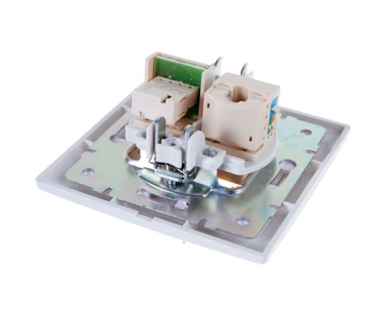 Розетка LEZARD MIRA компьютер+телефон белый с белой вставкой 701-0202-143 – изображение 3