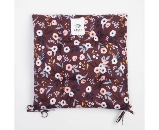 Сидушка на стул Этель ""Цветы"" 40x40 см, цвет бордовый, 100% полиэстер 7810963 – изображение 4