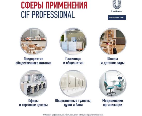 Чистящее средство для удаления пятен маркера, крови, напитков, продуктов питания CIF PROFESSIONAL 69965768 – изображение 7