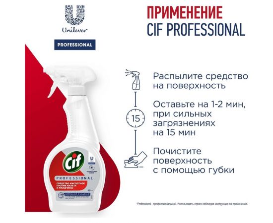Моющее кислотное средство против ржавчины и налета для ванной, туалета и сантехники CIF PROFESSIONAL 69795749 – изображение 7