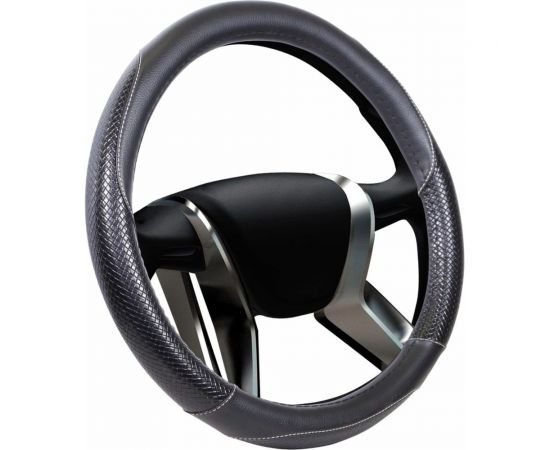 Оплетка на руль SENATOR Tucson экокожа, стеганая, M, черный OPLS1801 