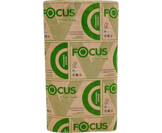 Бумажное полотенце FOCUS ECO листовое, 1-слой, V-сложения, белое H-5049978 