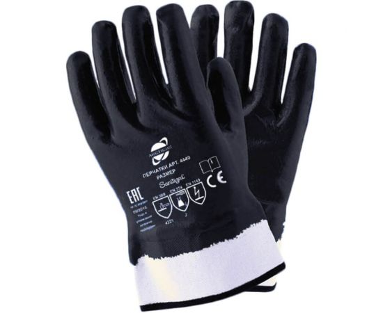 Трикотажные перчатки Arcticus х/б, с нитриловым 3-х слойным полным покрытием, р.10, 12 пар 4440-1012 