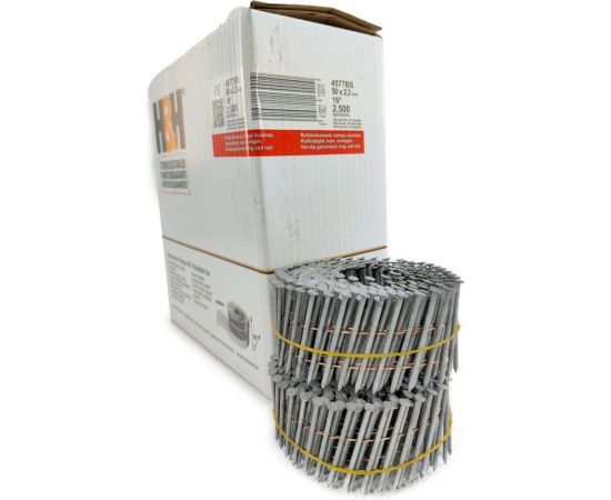 Барабанные гвозди H&H 2.3x50 Ring, HDG ершеные, горячий цинк, 2500 шт. 4577BS – изображение 2