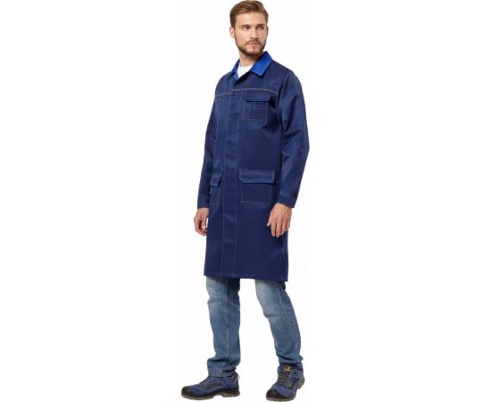 Халат Эксперт Спецодежда Страйк темно-синий/васильковый, р. 52-54, рост 182-188 6446000045636 – изображение 2