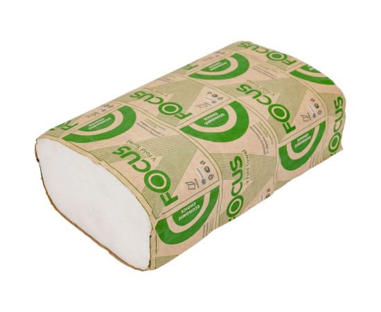 Бумажное полотенце FOCUS ECO листовое, 1-слой, V-сложения, белое H-5049978 – изображение 2