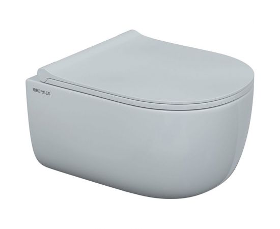 Комплект для монтажа подвесного унитаза Berges: инсталляция novum525, кнопка o1 белая, унитаз ego rimless, сиденье дюропласт okus slim so, микролифт, быстросъем 043250 – изображение 2