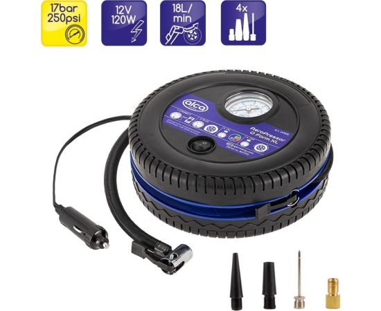 Компрессор Alca 17 бар, 12 В, 10 А, 18 л/мин, круглый, 120 Вт 241500 – изображение 2