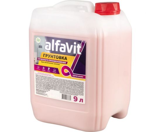 Грунтовка глубокого проникновения KRAFOR серия Альфа для наружных и внутренних работ, 9 л 129827 – изображение 2