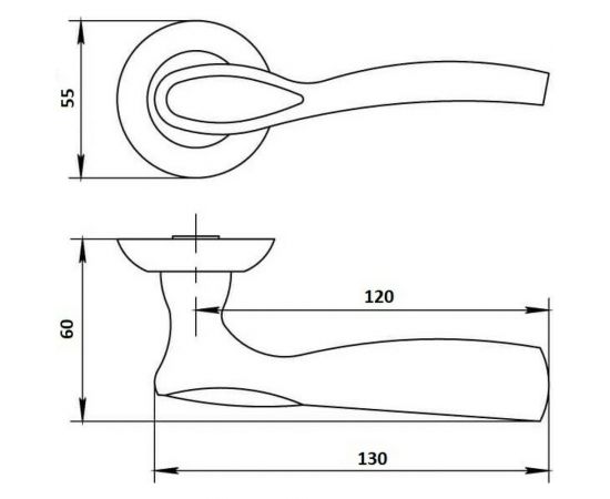 Ручка на раздельном основании VETTORE R07.034 SN/CP сатин/хром 20457 – изображение 3