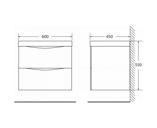 Подвесная база под раковину BelBagno MARINO-600-2C-SO-NL-P – изображение 3