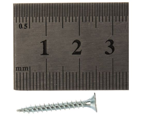 Потайной универсальный шуруп Метизный двор 3,0x25, оцинкованный, 1000 шт. 4690441021366 – изображение 3