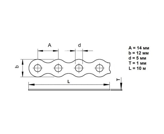 Монтажная лента ОБТЕК перфорированная, волна, 1 шт., 12x1 мм 06833265 – изображение 3