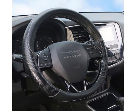 Оплетка на руль SENATOR Tucson экокожа, стеганая, M, черный OPLS1801 – изображение 3