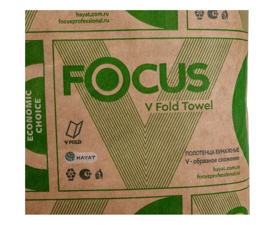Бумажное полотенце FOCUS ECO листовое, 1-слой, V-сложения, белое H-5049978 – изображение 3