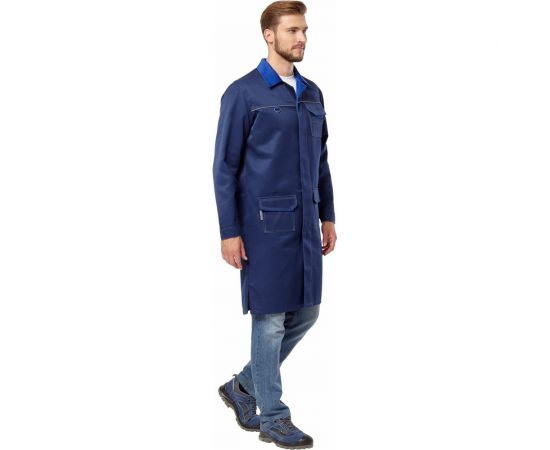 Халат Эксперт Спецодежда Страйк темно-синий/васильковый, р. 52-54, рост 182-188 6446000045636 – изображение 3