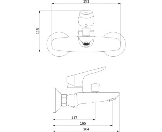 Смеситель для ванны и душа, хром Damixa Jupiter 771000001 – изображение 4