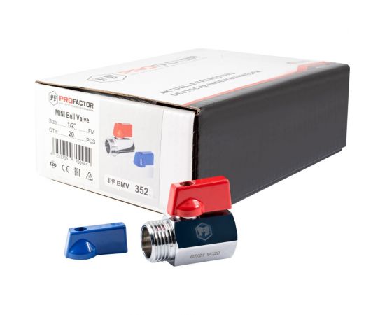 Шаровой кран PROFACTOR PF CHROME MINI для бытовой техники в/н 1/2 PF BMV 352 – изображение 8