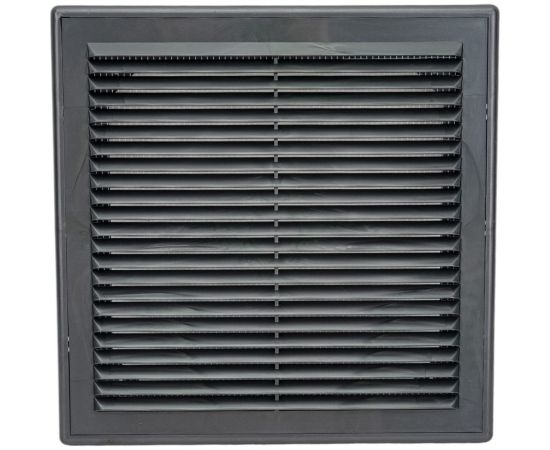 Решетка вентиляционная вытяжная с рамкой серия ВР графит (250x250 мм, пластик) ВИЕНТО 2525ВР-графит 