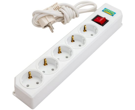 Сетевой фильтр ПЕРЕСВЕТ+ удлинитель на 5 гнезда, шнур ПВС 3х0,75, 2м 4620003921919 