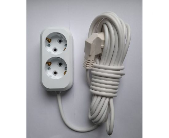 Сетевой удлинитель ПЕРЕСВЕТ+ с заземлением на 2 гнезда шнур ПВС 3*0,75- 5м 4620003920141 