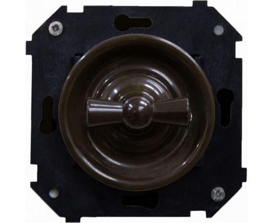 Поворотный выключатель Bironi, двухклавишный, серия ""шедель"", скрытый монтаж, цвет коричневый B3-202-22 