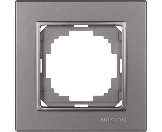 Рамка NILSON одноместная антрацит Alegra metallic 25160091 