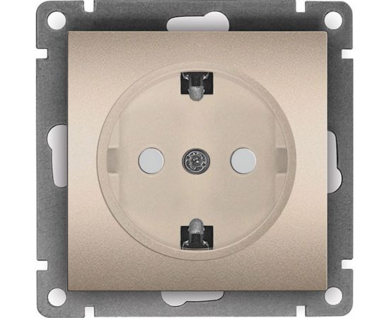 Одноместная розетка UNIVersal серия афина с/з, с/у, з/ш, 16а, 220в, шампань еврослот A0049-Br 