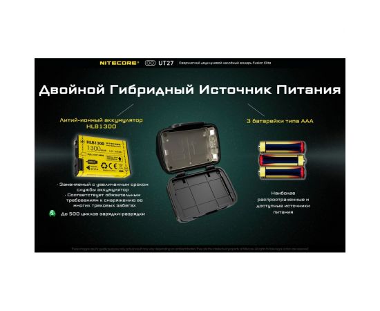 Налобный фонарь Nitecore UT27 CREE XP-G3S3 Fusion Elite Zoom 520люмен 5700K/3000K 13ч 128м Li-ion HLB1300 или 3AAA 21467 – изображение 14
