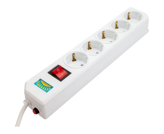 Сетевой фильтр ПЕРЕСВЕТ+ удлинитель на 5 гнезда, шнур ПВС 3х0,75, 2м 4620003921919 – изображение 2