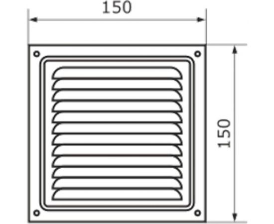 Решетка вентиляционная 150x150 мм, с сеткой, черная Домарт 170941 – изображение 2